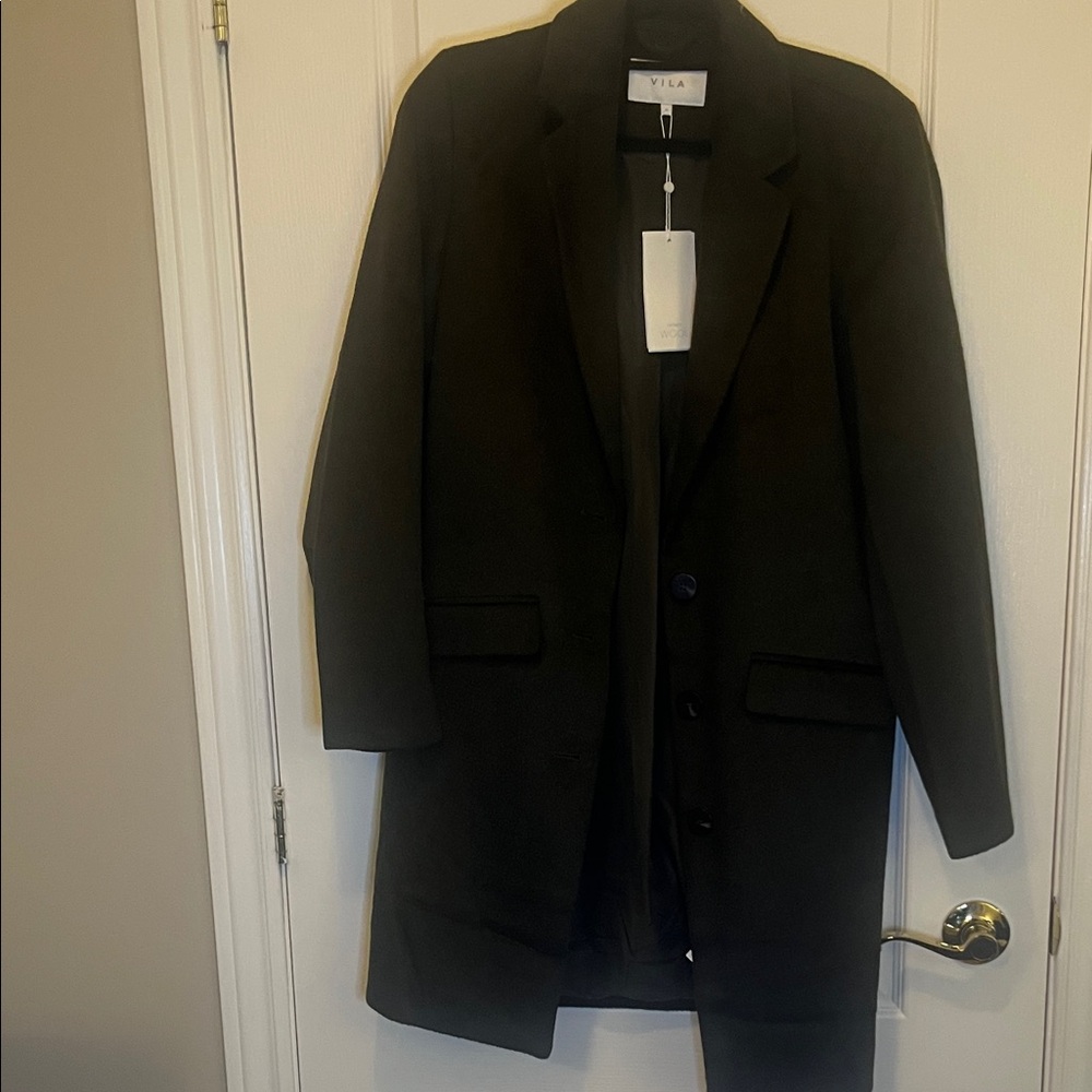 VILA Dark Green Blazer Coat
